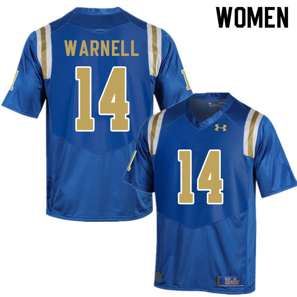 Women #14 DJ Warnell UCLA Bruins College Football Jerseys Sale-Blue - Click Image to Close